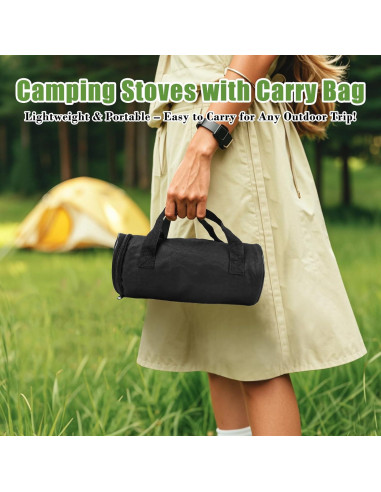 Estufa de Camping Portátil Butano 2600W Verde - Compacta y Segura