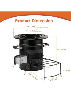 Estufa de Cohete de Leña Skyflame 9.03 kg para Camping 2