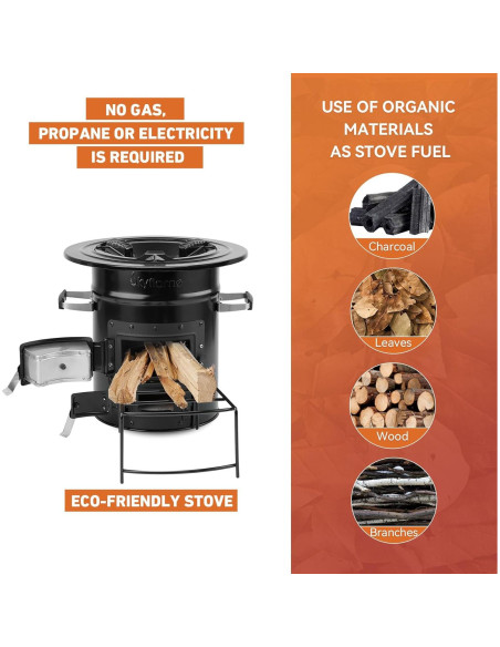 Estufa de Cohete de Leña Skyflame 9.03 kg para Camping