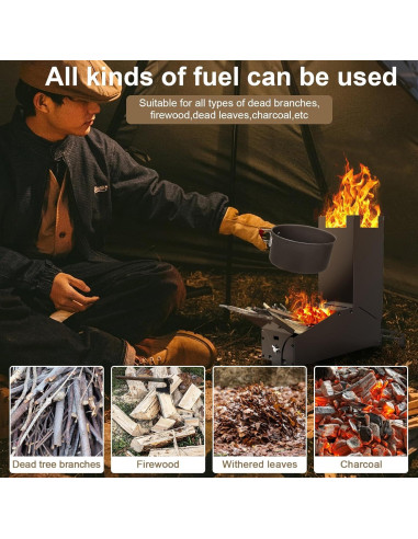 Estufa de Cohete Portátil Uniflasy 0.91 kg para Camping