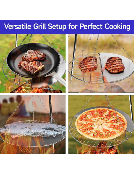 Trípode de Cocina para Fogata KIKIBRO HC-KW-22 Altura Ajustable