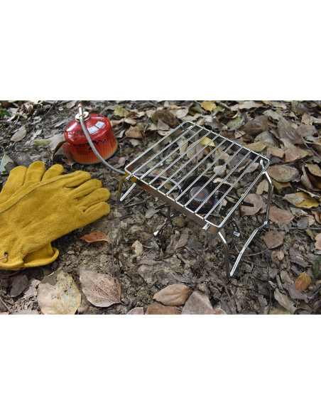Parrilla de Camping DZRZVD Plegable Acero Inoxidable 304 16x16cm