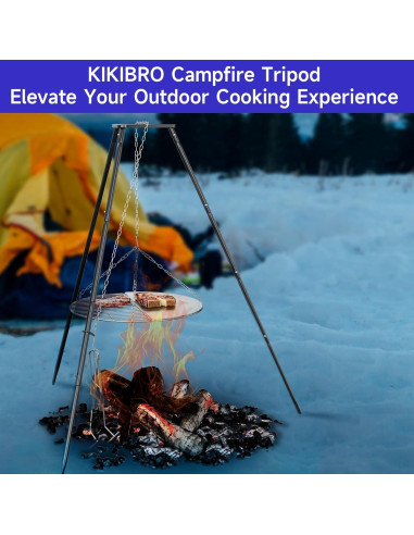 Trípode de Cocina para Fogata KIKIBRO HC-KW-22 Altura Ajustable
