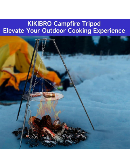 Trípode de Cocina para Fogata KIKIBRO HC-KW-22 Altura Ajustable