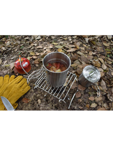 Parrilla de Camping DZRZVD Plegable Acero Inoxidable 304 16x16cm