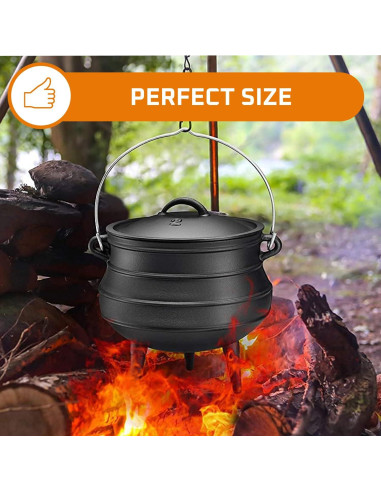 Olla de Hierro Fundido Bruntmor 11.36L Pre-Sazonada con Tapa