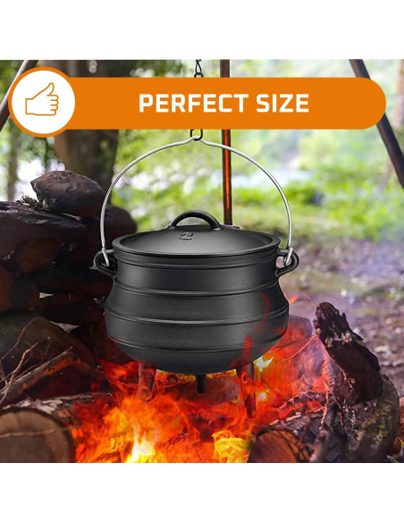 Olla de Hierro Fundido Bruntmor 11.36L Pre-Sazonada con Tapa