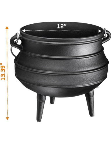 Olla de Hierro Fundido Bruntmor 11.36L Pre-Sazonada con Tapa