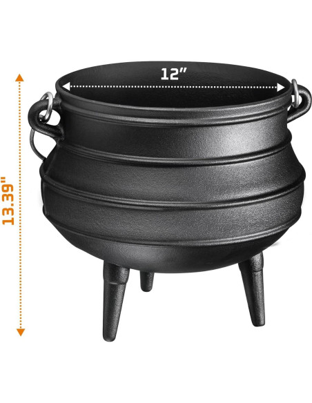 Olla de Hierro Fundido Bruntmor 11.36L Pre-Sazonada con Tapa