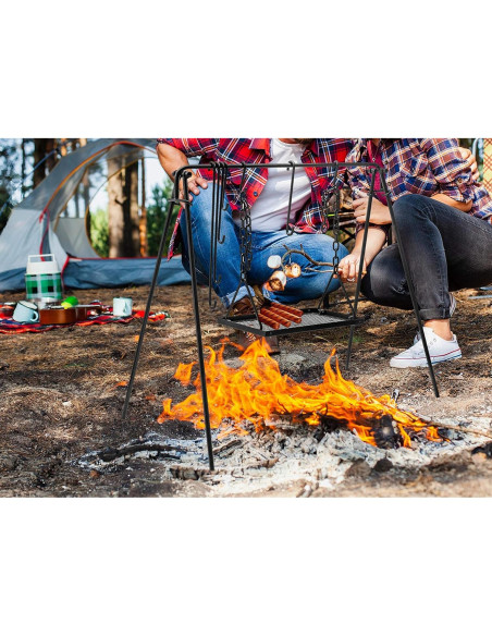 Parrilla Colgante Bruntmor para Fogata con Soporte Ajustable