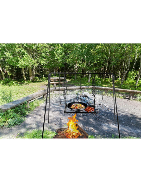 Parrilla Colgante Bruntmor para Fogata con Soporte Ajustable