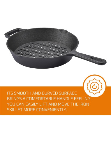 Sartén de Hierro Fundido Bruntmor 30.48 cm Doble Mango Antiadherente