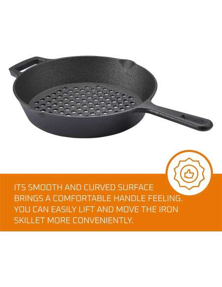Sartén de Hierro Fundido Bruntmor 30.48 cm Doble Mango Antiadherente
