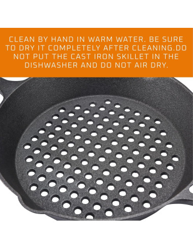 Sartén de Hierro Fundido Bruntmor 30.48 cm Doble Mango Antiadherente