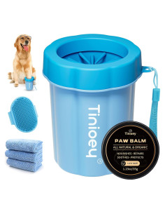 Limpiador de patas de perro Tinioey mediano azul 13,5 cm