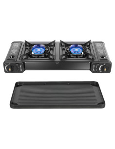 Estufa de Camping Butano HuaShuani Doble Quemador 3924 BTU