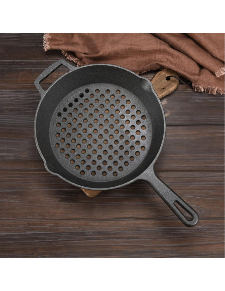 Sartén de Hierro Fundido Bruntmor 30.48 cm Doble Mango Antiadherente