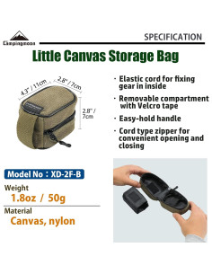 Bolsa de Almacenamiento Camping Moon XD-2F de Lona 11x7x7 cm 2