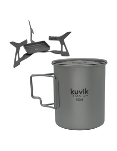 Estufa de Combustible Sólido Micro y Taza de Titanio 550ml Kuvik