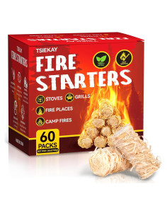 60 Encendedores de Fuego Tsiekay para Parrilla y Chimenea