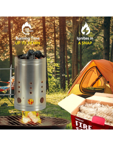 60 Encendedores de Fuego Tsiekay para Parrilla y Chimenea
