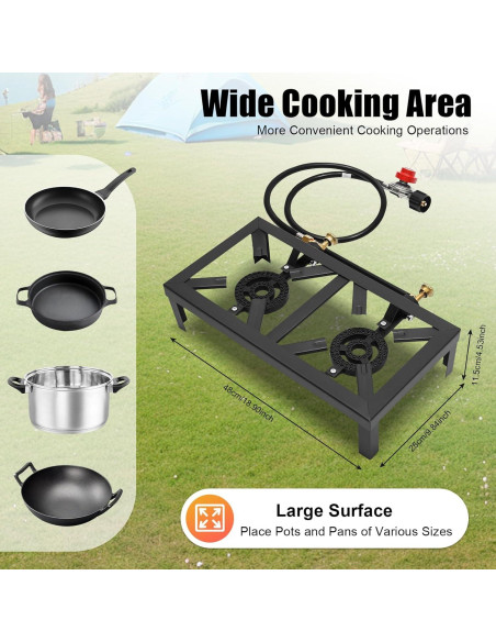 Cocina de Gas Portátil FTUREPAC Doble Quemador 8000W