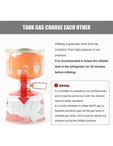 Adaptador de Recarga de Gas RULLINE para Camping - 1 PC