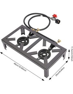 Cocina de Gas Propano Doble Quemador AngelcityCC 8000W 2