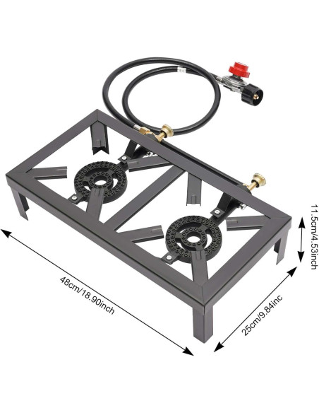 Cocina de Gas Propano Doble Quemador AngelcityCC 8000W