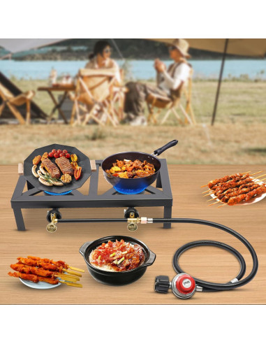 Cocina de Gas Propano Doble Quemador AngelcityCC 8000W