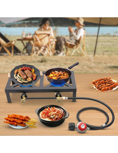 Cocina de Gas Propano Doble Quemador AngelcityCC 8000W