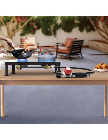 Cocina de Gas Propano Doble Quemador AngelcityCC 8000W