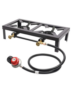 Estufa de Gas Propano 2 Quemadores Bokknppo 8000W para Camping