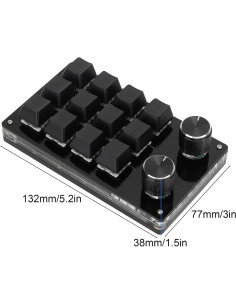 Teclado Mecánico Programable AOWINHIT 12 Teclas Negro 2