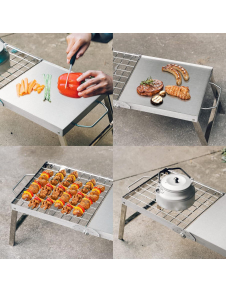 Parrilla de Campamento Plegable Skyflame de Acero Inoxidable 3.48 kg