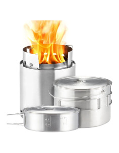 Combo Estufa de Camping Solo Stove Campfire + Set de 2 Ollas