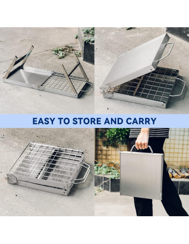 Parrilla de Campamento Plegable Skyflame de Acero Inoxidable 3.48 kg