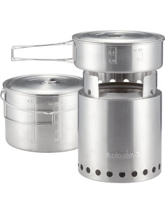 Combo Estufa de Camping Solo Stove Campfire + Set de 2 Ollas 2
