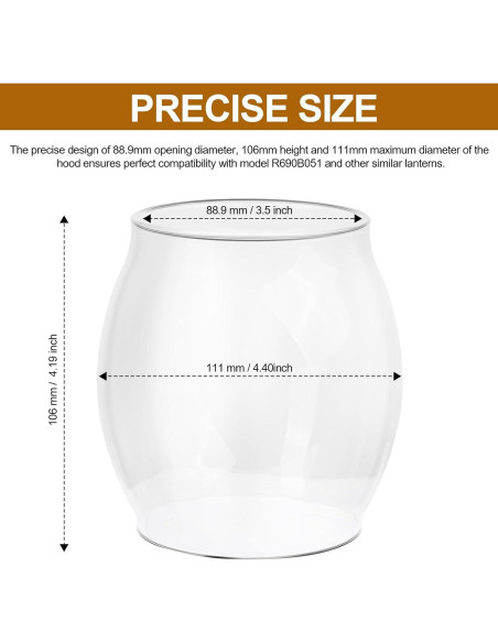 Globo de vidrio para linterna Coleman R690B051 88.9mm