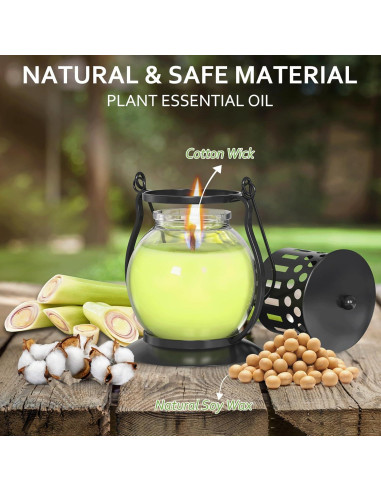 Velas de Citronela Funxim con Linterna Vintage - 3 Piezas 99g