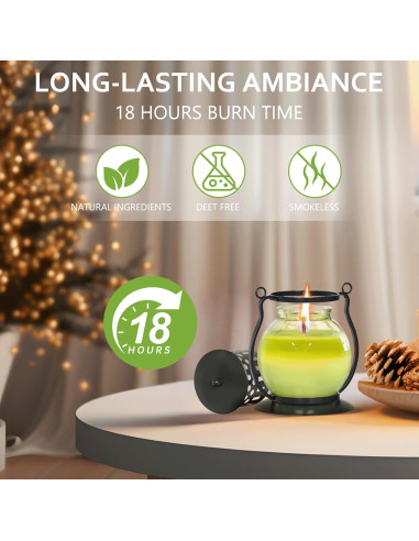 Velas de Citronela Funxim con Linterna Vintage - 3 Piezas 99g