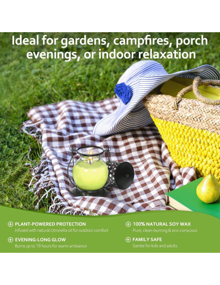 Velas de Citronela Funxim con Linterna Vintage - 3 Piezas 99g