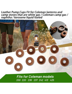 10 Copas de Bomba de Cuero Ciuouient para Estufas Coleman 22mm 2