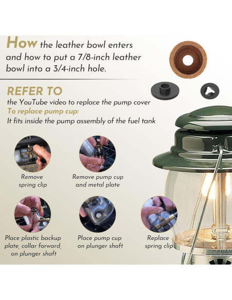 Kit de Reemplazo de Copa de Bomba Coleman 3000005094 - Cuero y Metal