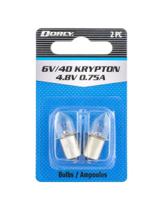 Bombillas de Reemplazo Dorcy 6V 4D Krypton 4.8V 0.75A Paquete de 2