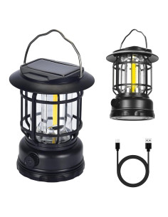 Linterna de Camping Solar LOFTOLMEA, Impermeable IPX4, Dimmable