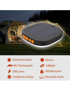 Linterna LED Recargable SAMUUN 5000mAh 2000 Lúmenes IP65 2