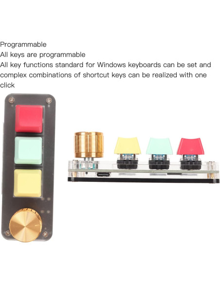 Teclado Mecánico Mini Programable Dilwe 3 Teclas USB Tipo C