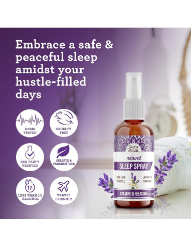 Spray para Dormir GuruNanda 30 ml - Aceites Esenciales Relajantes