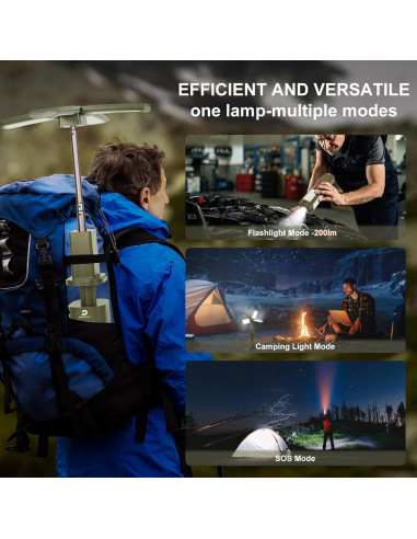 Lámpara de Camping DUSKTEC 2000LM Recargable IPX7 14000mAh